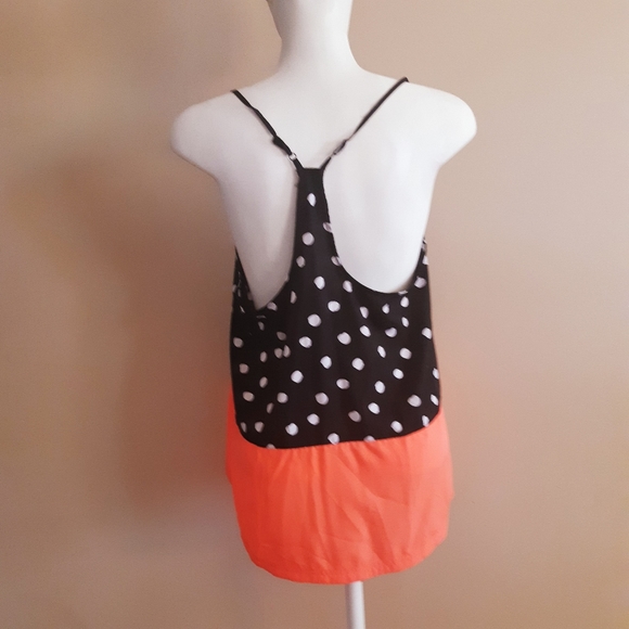 Hurley polkadot racerback two toned adjustable strap camisole size large - Picture 3 of 5